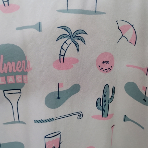 PUMA x Arnold Palmer Golf Polo Shirt Men's XL Pink Blue Retro Tropical Arnie's - Picture 3 of 5